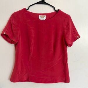 Vintage Talbots pink silk shell short sleeve blouse 
size 4 petite
